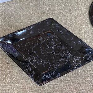 Vintage 90s Waechtersbach Marble Black White Serving Plate